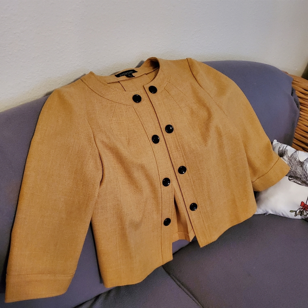 Perceptions mustard button down blazer